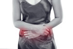 outline of pelvic anatomy on the female body.